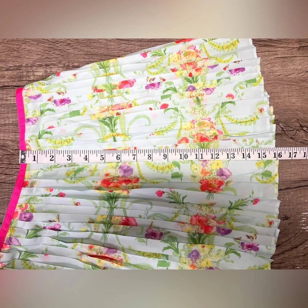 Baker By Ted Baker Kids Girls Floral Mint‎ Accordion Pleated Skirt Size 14 NWT